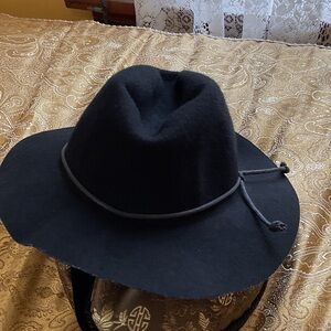 Black Wool fedora type hat